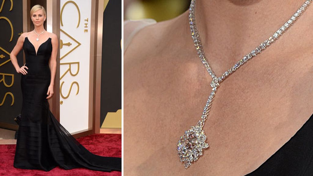 Charlize Theron paseó un collar de 15 millones de dólares
