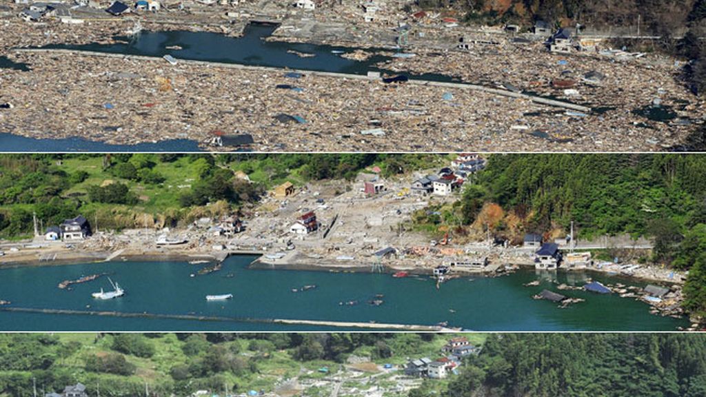 El antes y el después del tsunami que asoló Japón
