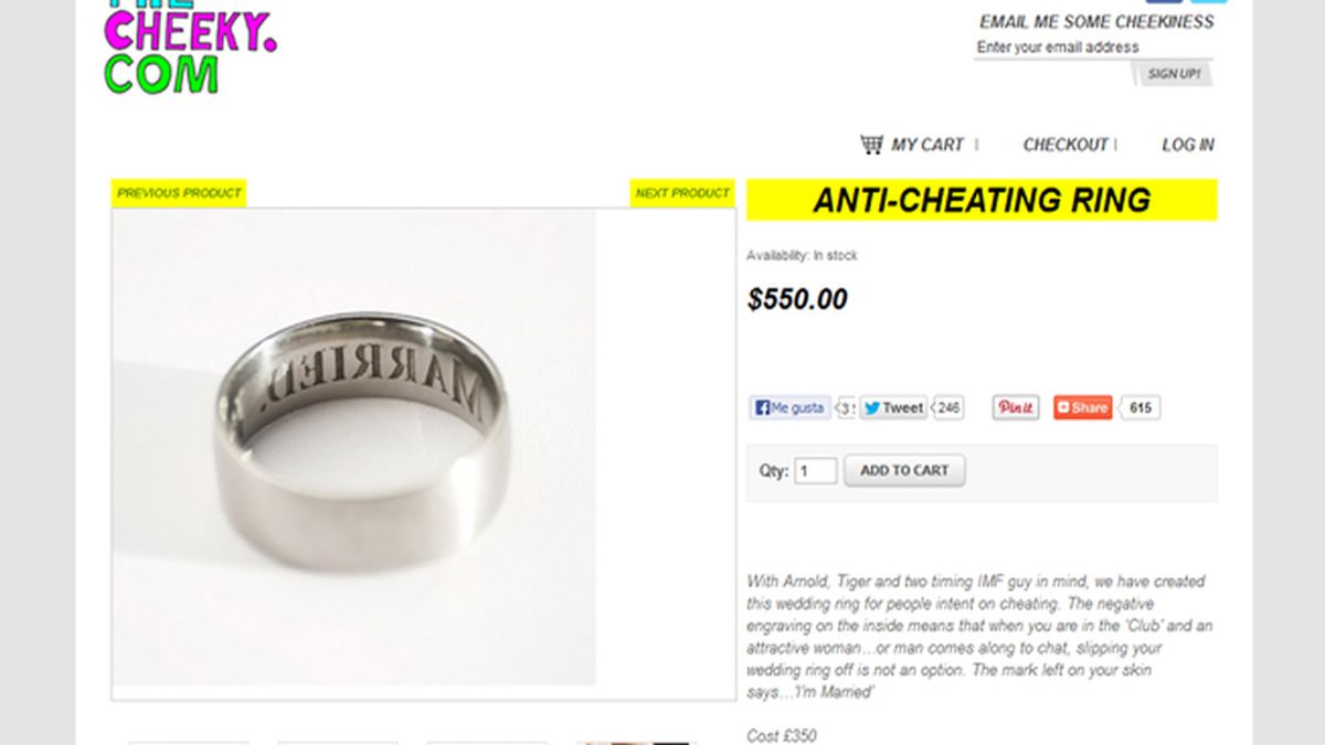 Sale a la venta un anillo de bodas para evitar infidelidades