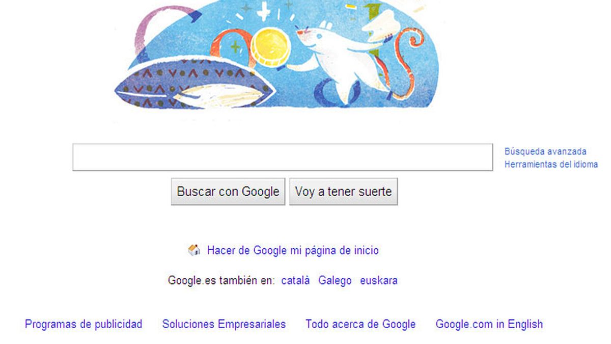 El Ratoncito Pérez recoge los dientes de los niños en el logo de Google