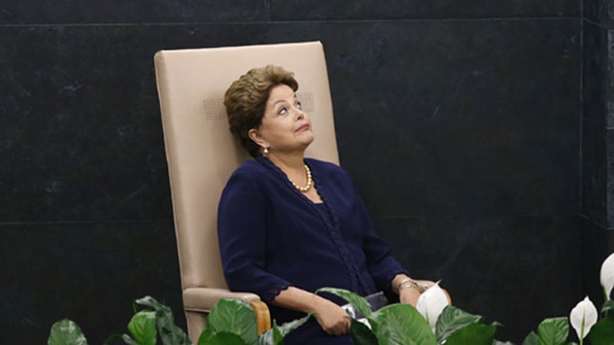 Dilma Rousseff espera su turno para pronunciar su discurso en la ONU