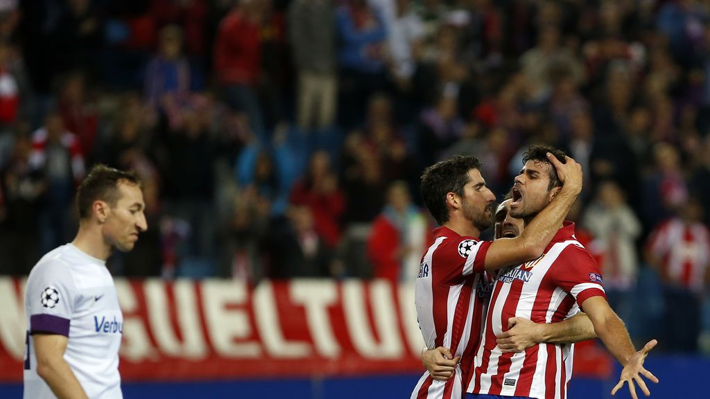 Diego Costa celebra su gol ante el Austria de Viena