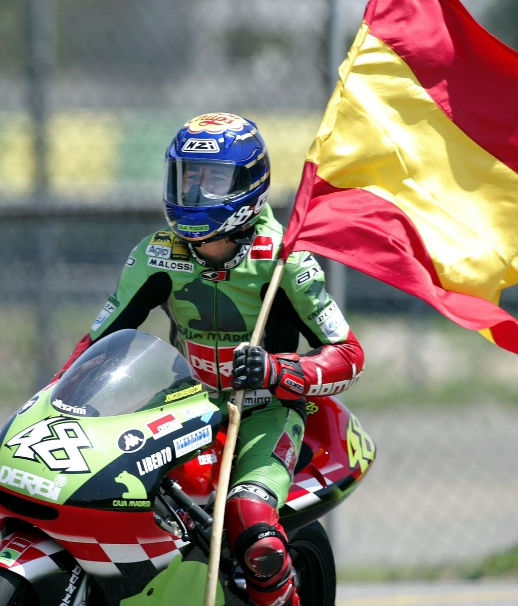 Jorge Lorenzo, con su Derbi de 2002 y 2003
