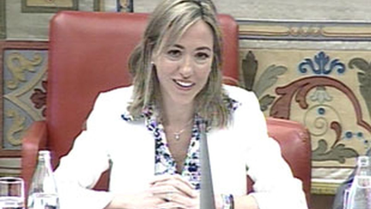 Carme Chacón, durante la Comisión de Defensa en el Congreso. Vídeo: Informativos Telecinco. Carme Chacón, durante la Comisión de Defensa en el Congreso. Vídeo: Informativos Telecinco.