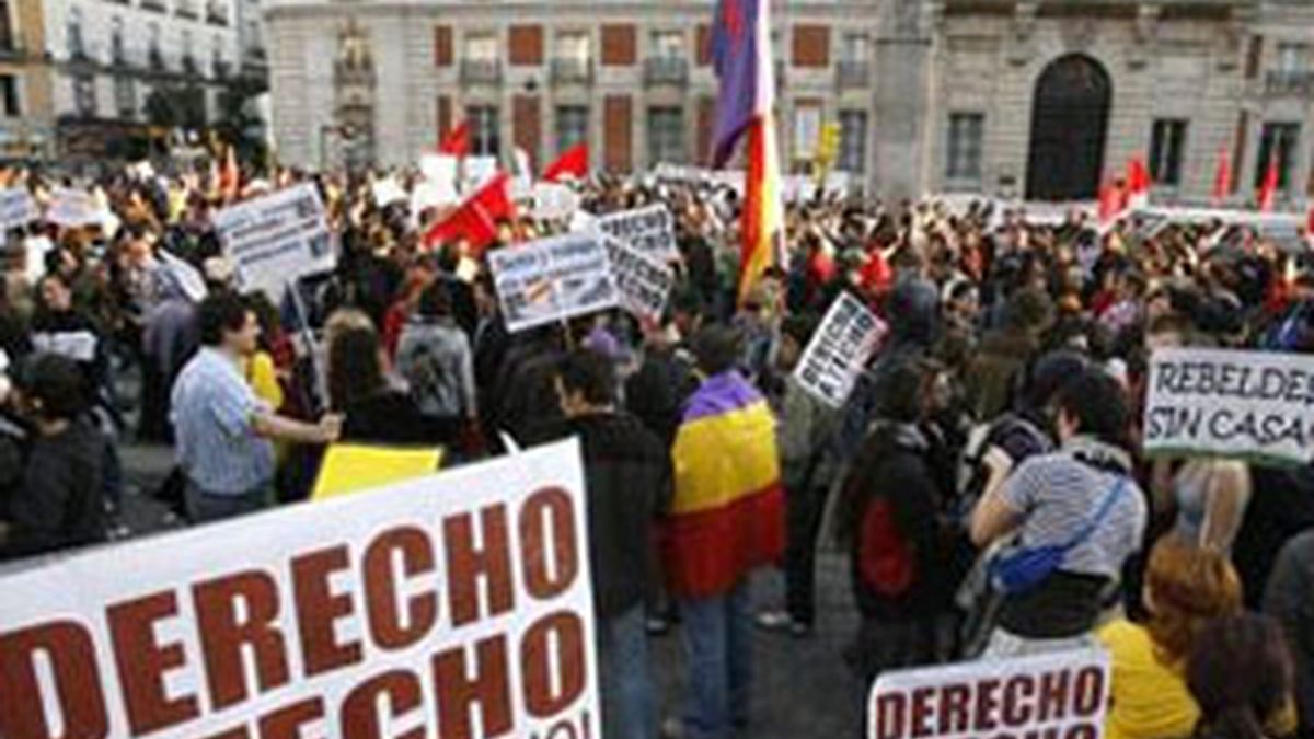 Manifestación por una vivienda digna en Madrid.Foto: EFE