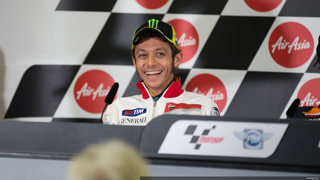 Rossi, el rey de las sonrisas, durante la rueda de prensa del GP de Australia