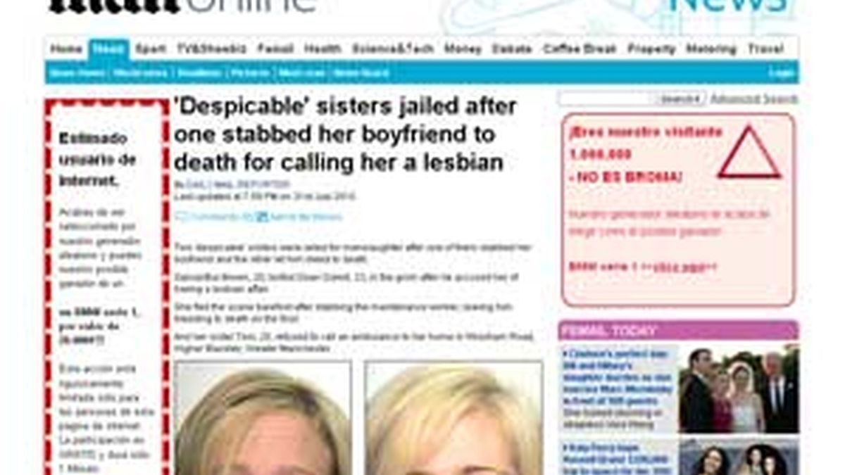 Las hermanas británicas condenadas por la muerte de Dean Darvill. Foto: Dailymail