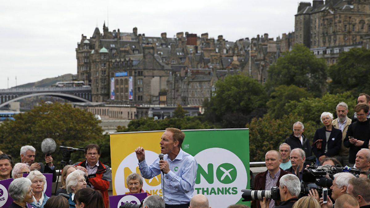 Mitin de partidarios del 'no' a la independencia de Escocia