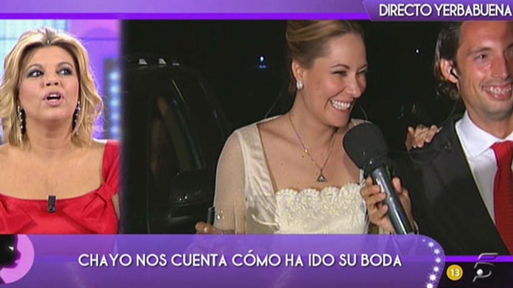 Chayo, radiante tras el 'Sí, quiero'