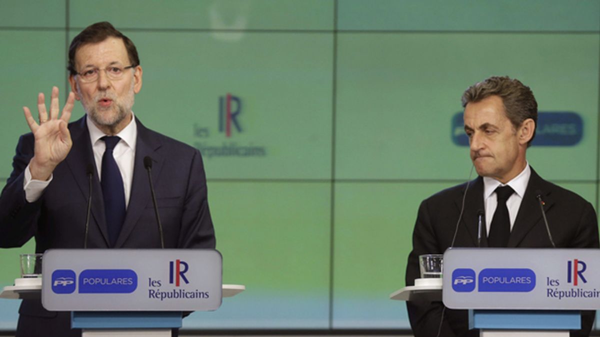 Rajoy recibe a Sarkozy en la sede del PP