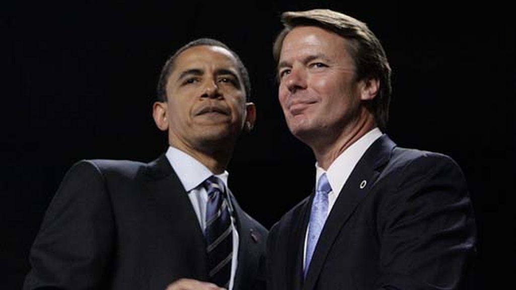 John Edwards ofrece su apoyo a Obama en un acto conjunto en Grand Rapids.
