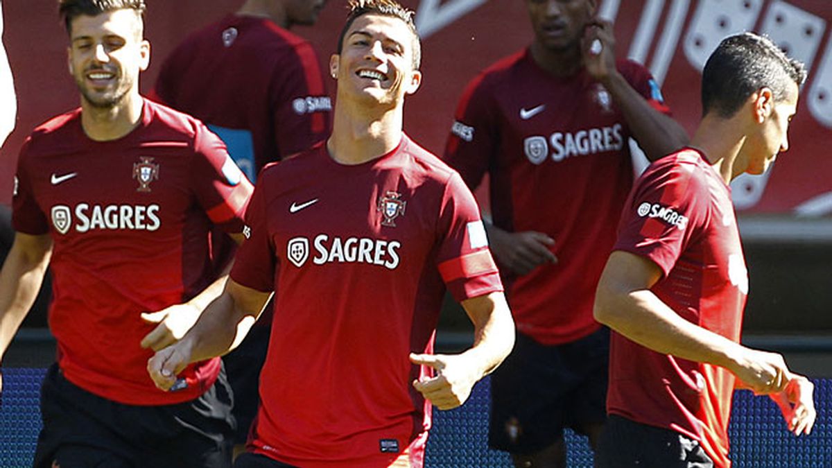 Cristiano Ronaldo, entrenando con Portugal