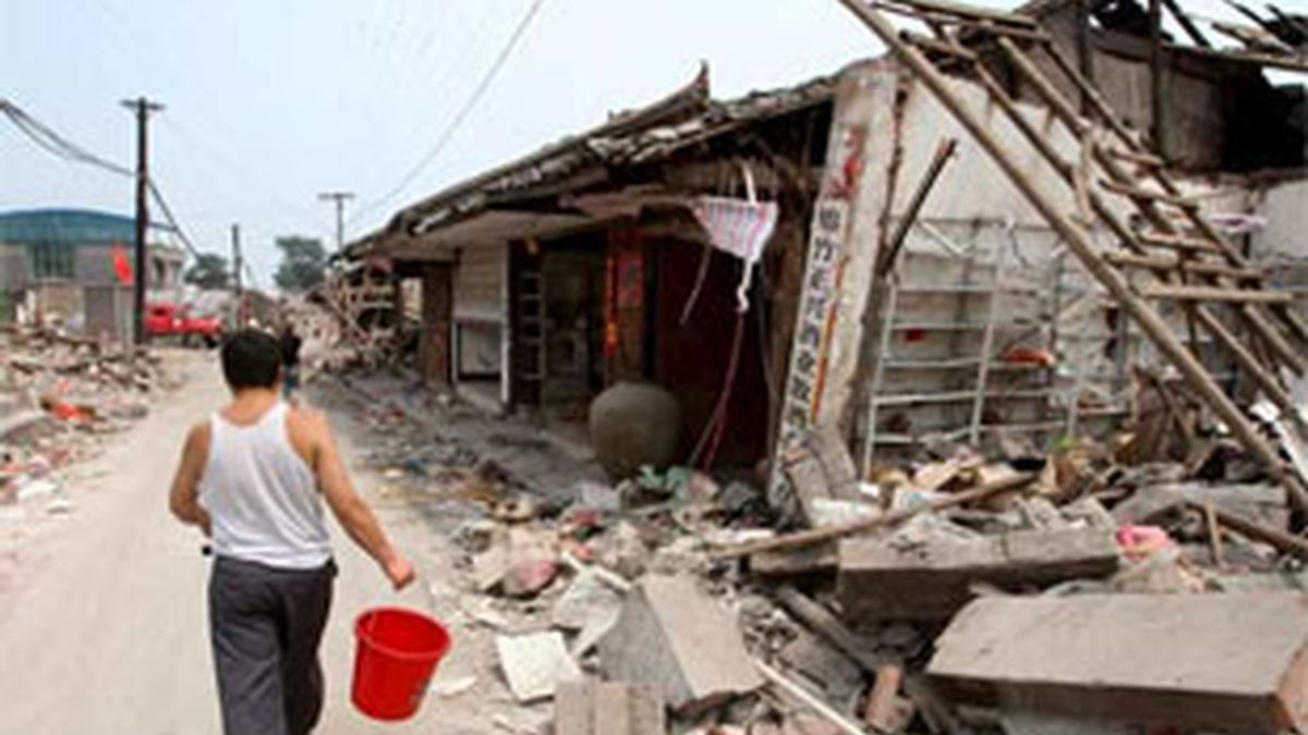 Imagen del terremoto en China. Foto: EFE.