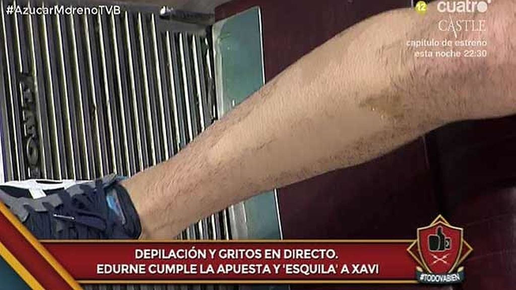 Edurne depila a Xavi Rodríguez en directo