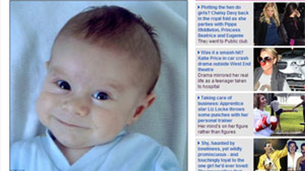Noe tuvo que ser ingresado varias veces después de nacer por cesárea. Foto: Dailymail.co.uk