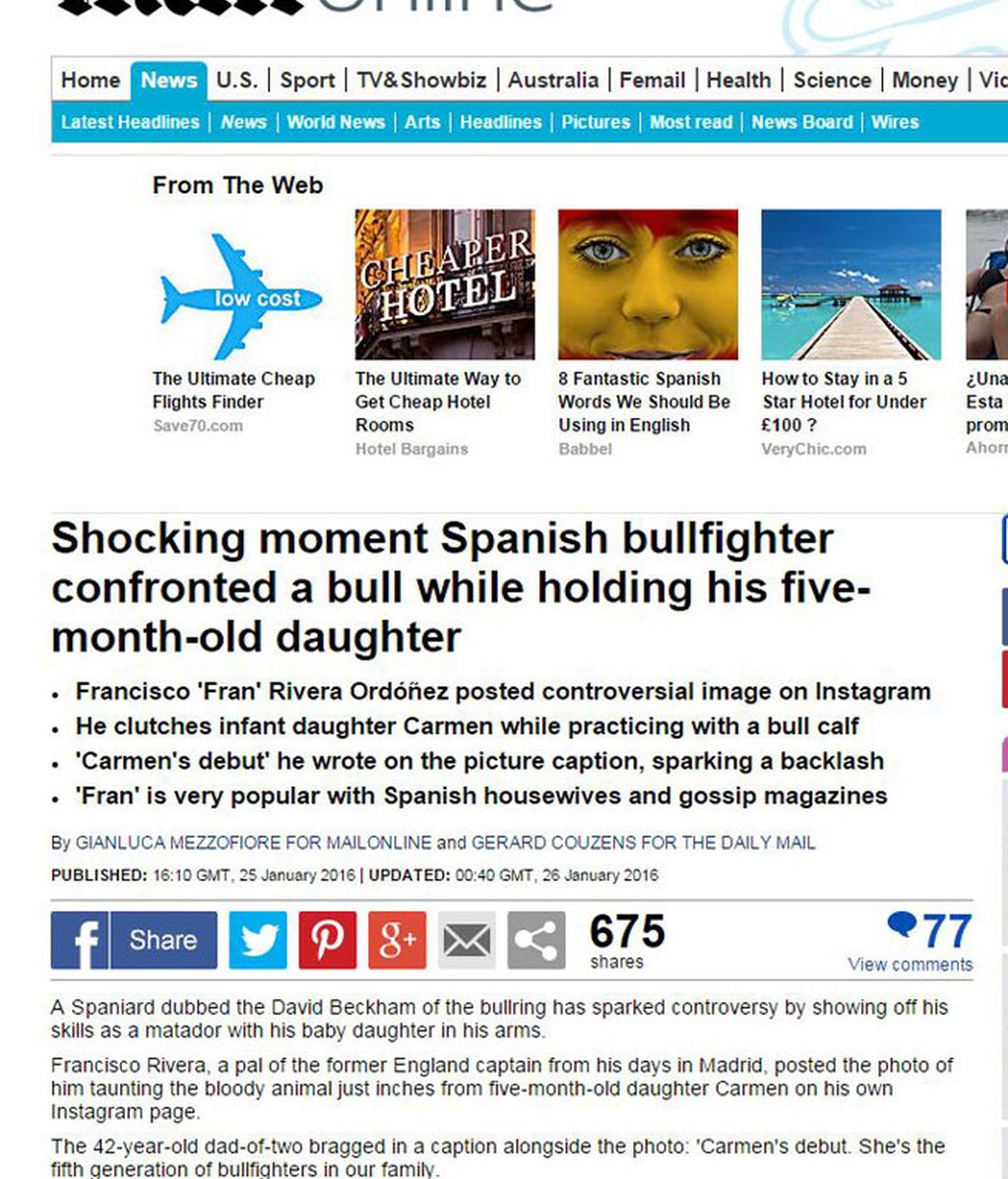 Francisco Rivera, también polémico en el extranjero