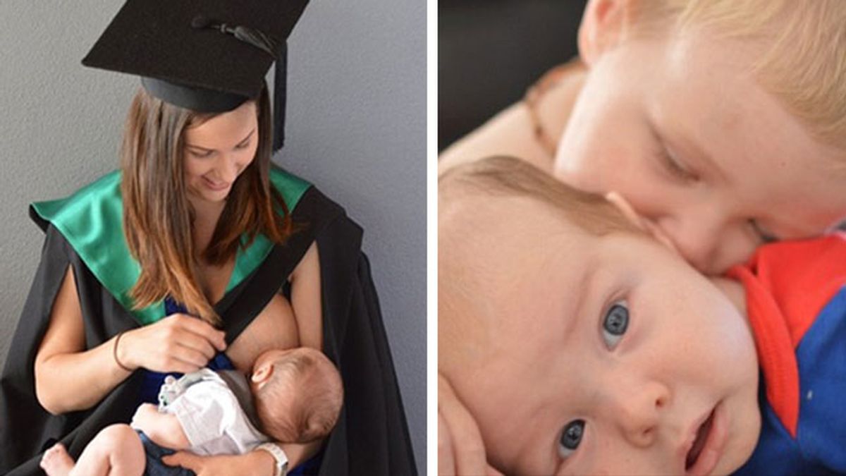 foto viral, lactancia materna, graduación