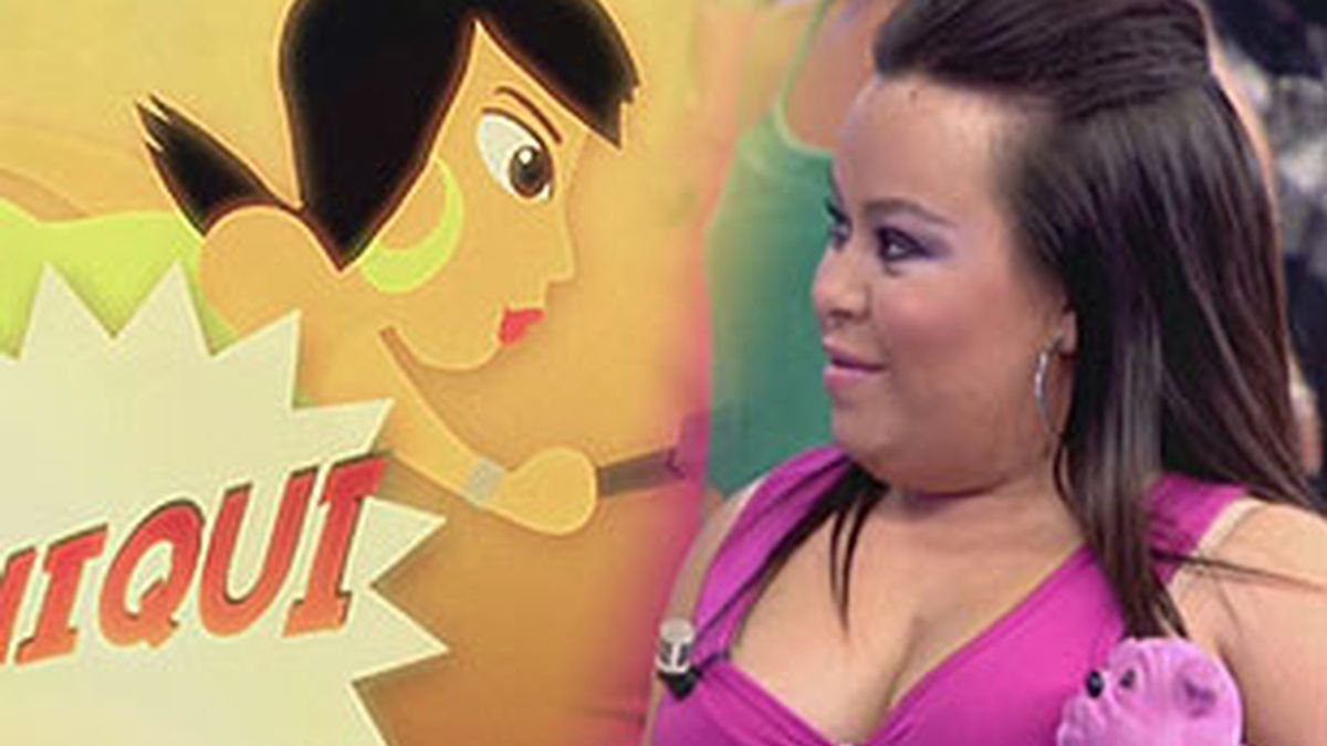 Almudena Martínez, 'Chiqui' durante la emisión de 'Sálvame'