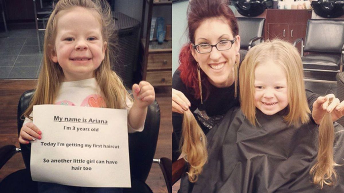 Con tres años dona su pelo para que otras niñas enfermas puedan usarlo