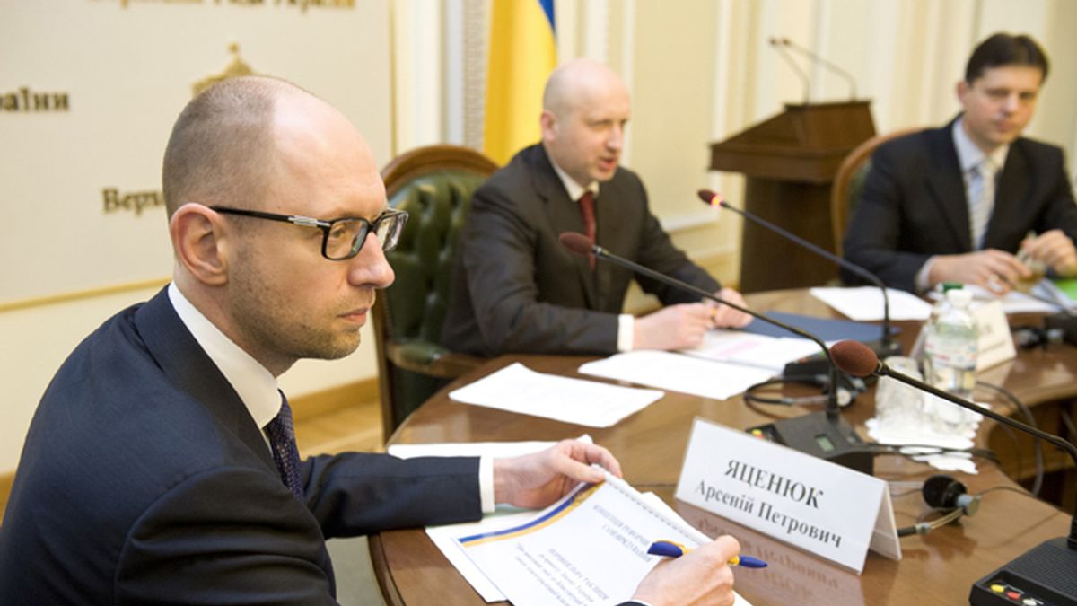 Yatseniuk y Turchinov se reunen con una representación de la Rada en Kiev