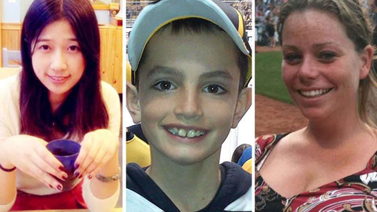 Lü Ligzi, Martin Richard y Krystle Campbell, las tres víctimas mortales del atentado de Boston