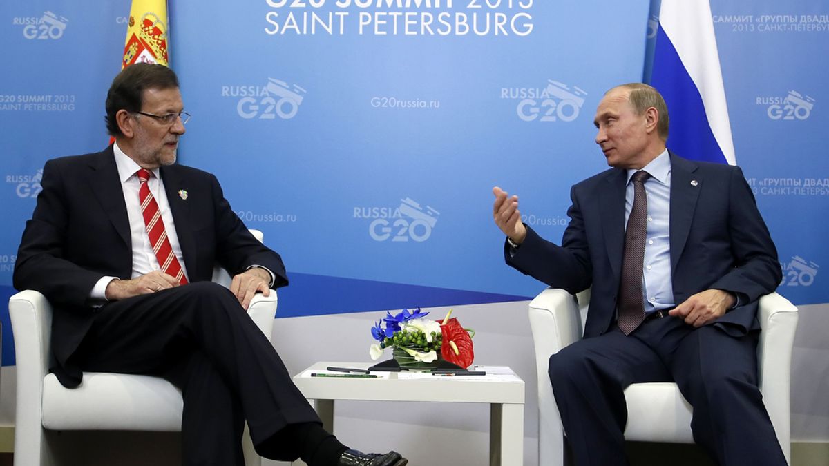 Rajoy durante su encuentro con Putin en la cumbre del G-20