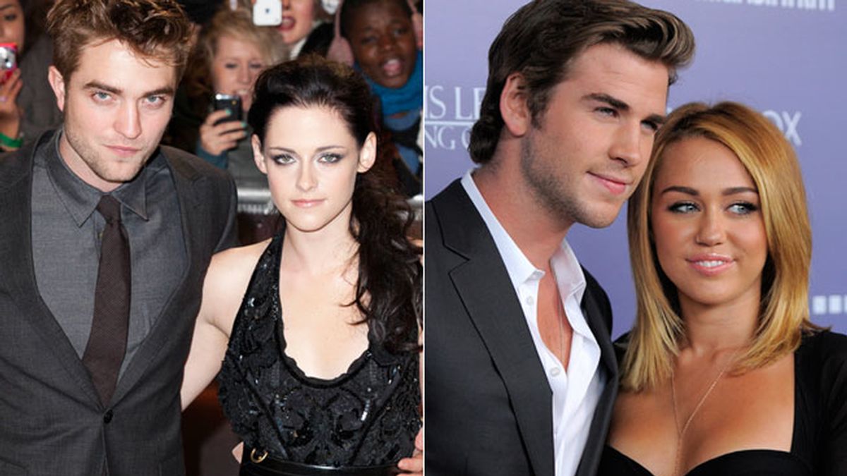 Robert Pattinson, Kristen Stewart, Liam Hemworth, y Miley Cyrus