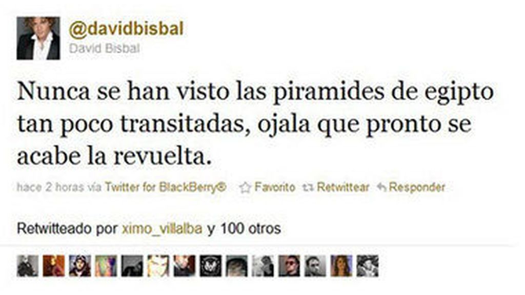 Tweet de David Bisbal en 2012