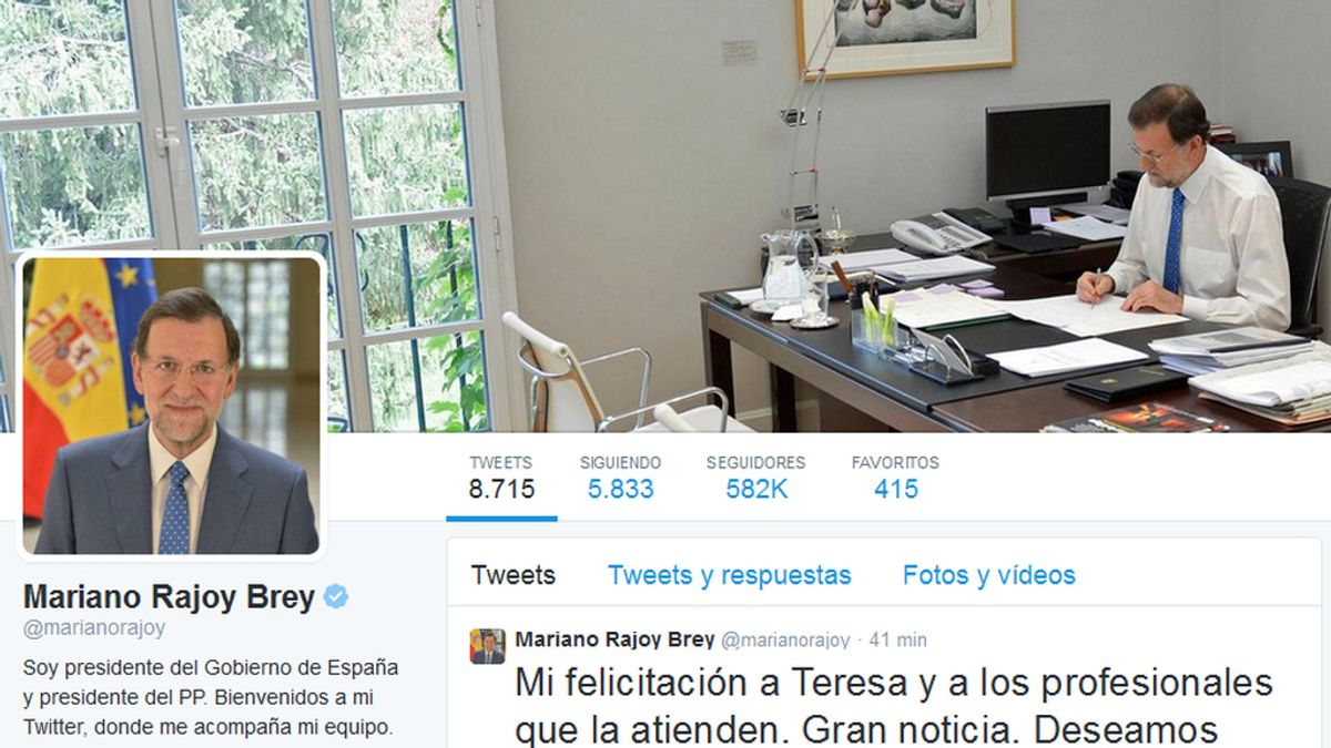 Rajoy felicita a Teresa Romero a través de Twitter por su recuperación