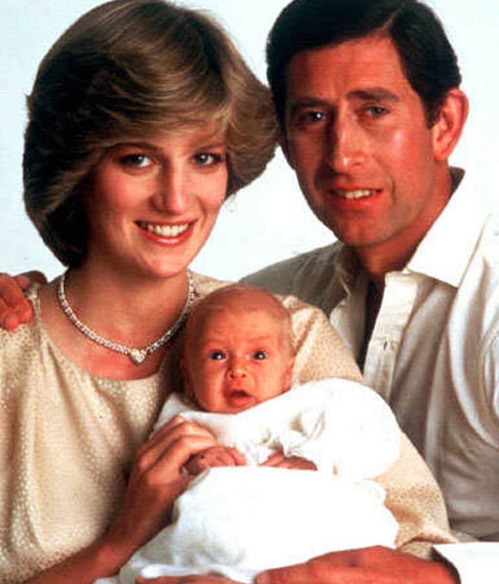 Con sus padres Lady Di y el príncipe Carlos