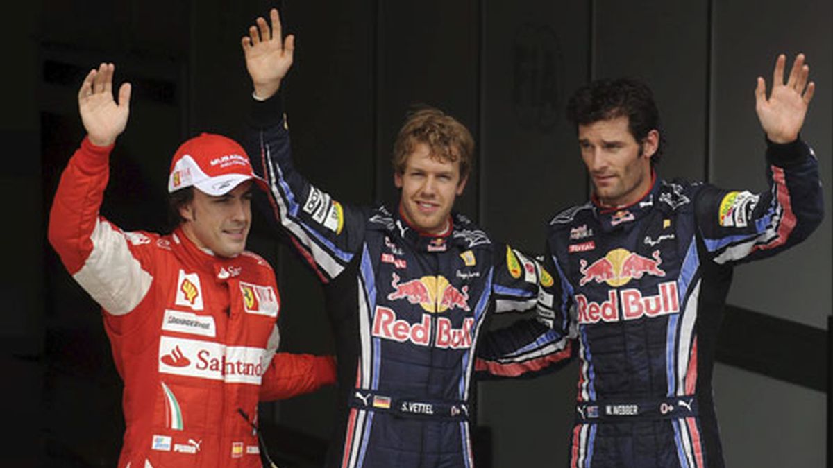 Red Bull ha 'aplastado' a sus rivales en la clasificación de Hungaroring: Vettel 1º y Webber 2º, por delante de Alonso. Foto: EFE