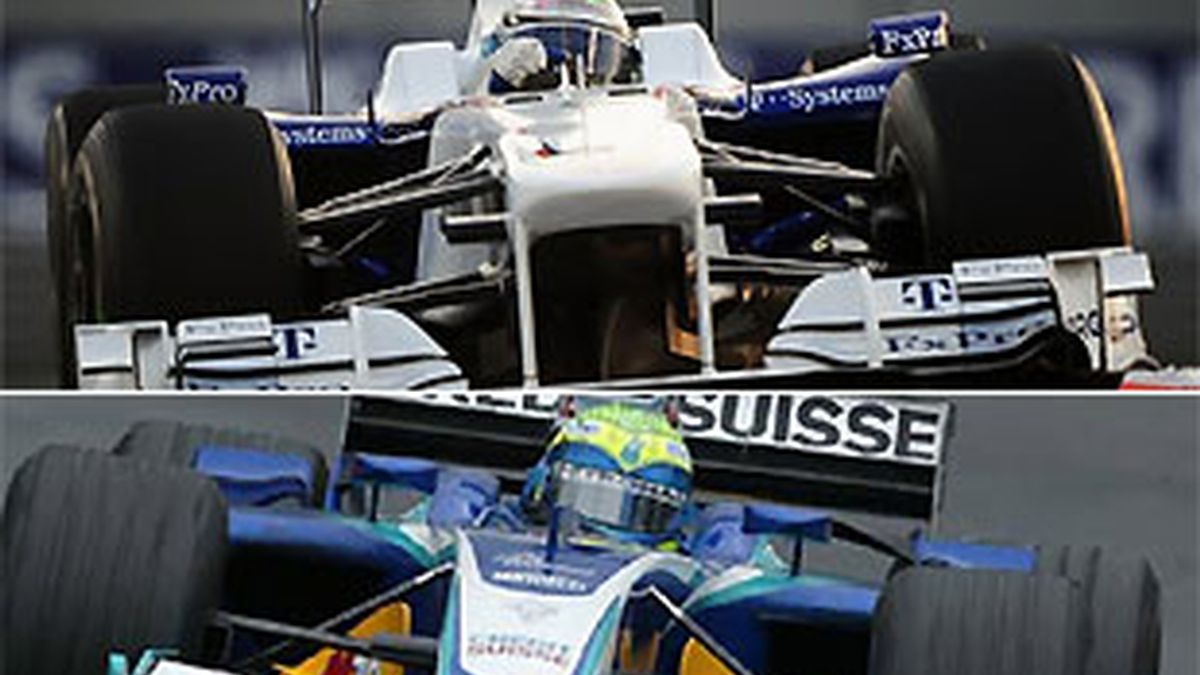 Arriba, el BMW la pasada temporada, con Heidfeld al volante. Abajo, el Sauber de Felipe Massa, en 2001. FOTOS: Archivo.