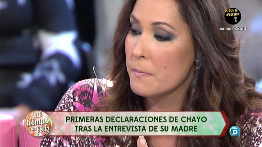 Chayo Mohedano no puede contener las lágrimas en plató
