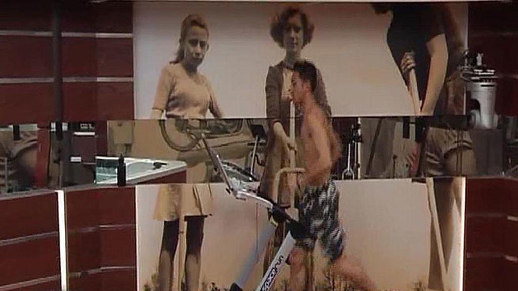 Los dos concursantes se ponen en forma en el gimnasio