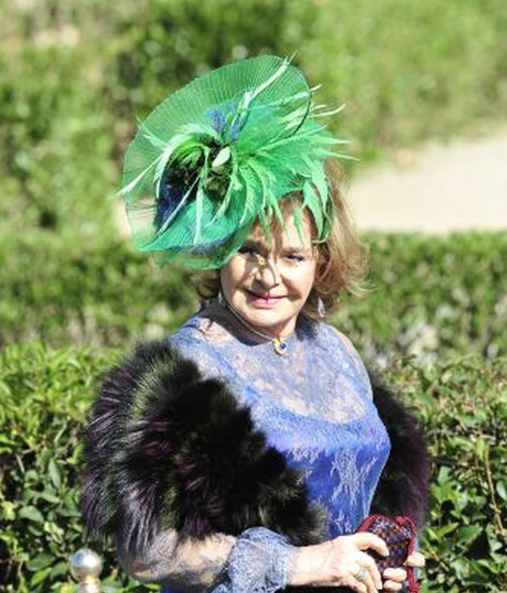 Chal de pelo y tocado aviar