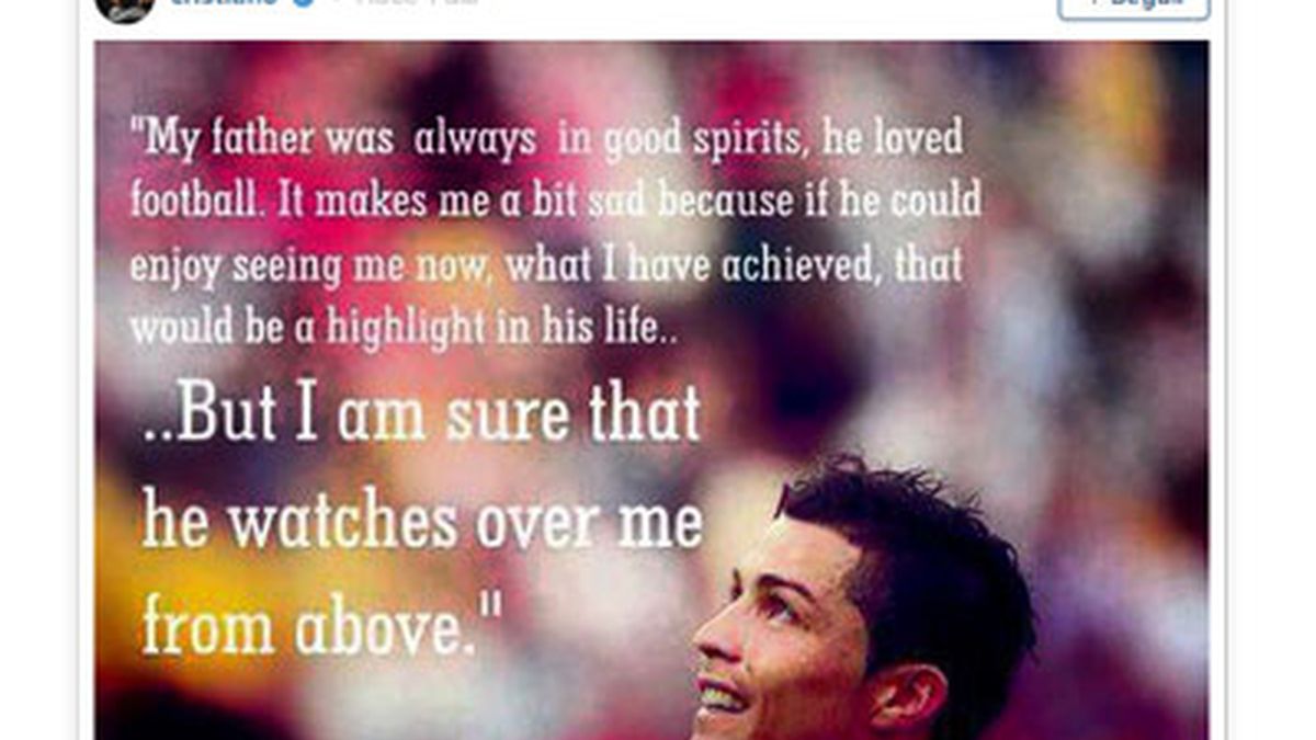 Cristiano Ronaldo recuerda a su padre en las redes sociales