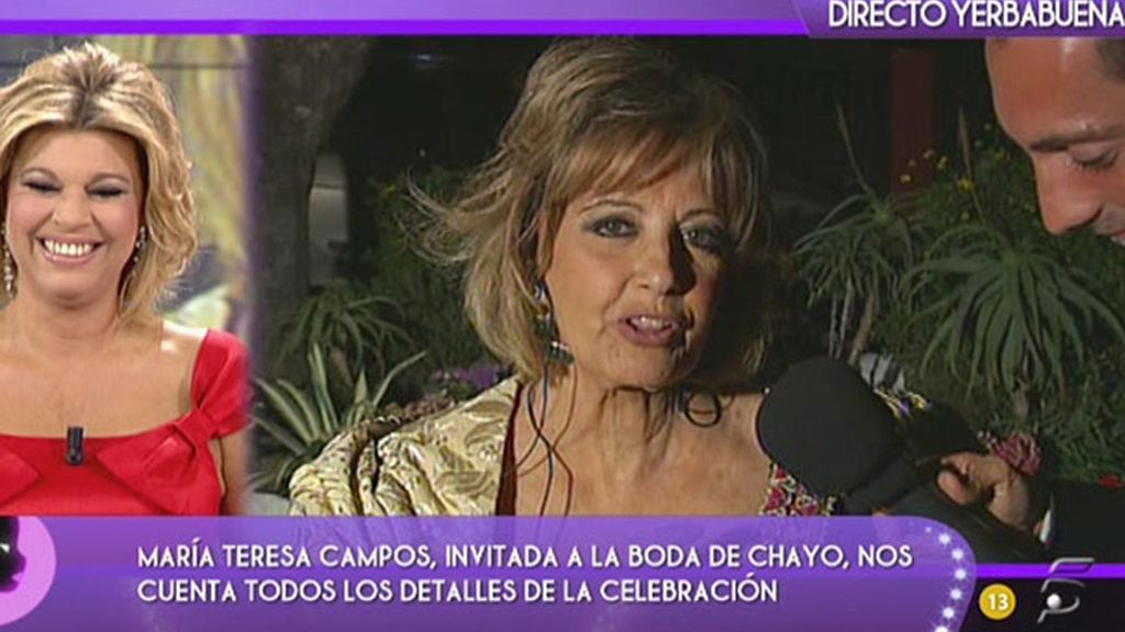Chayo, radiante tras el 'Sí, quiero'