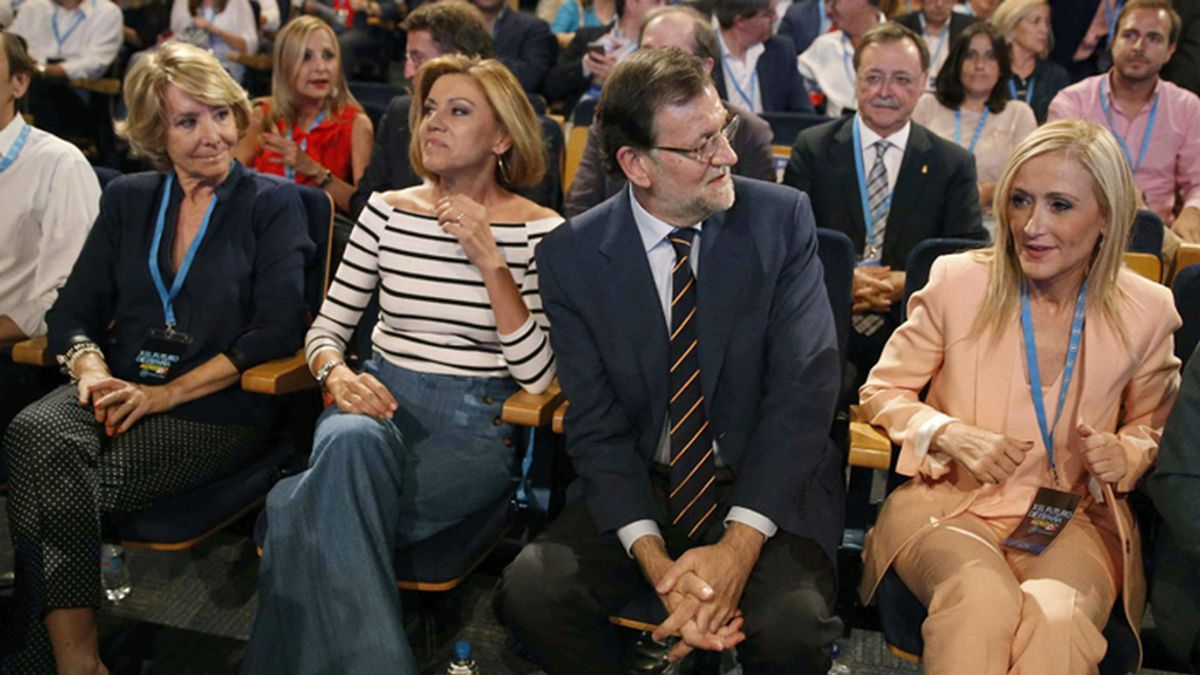 Aguirre, Cospedal, Rajoy y Cifuentes en el arranque de la Conferencia Política del PP