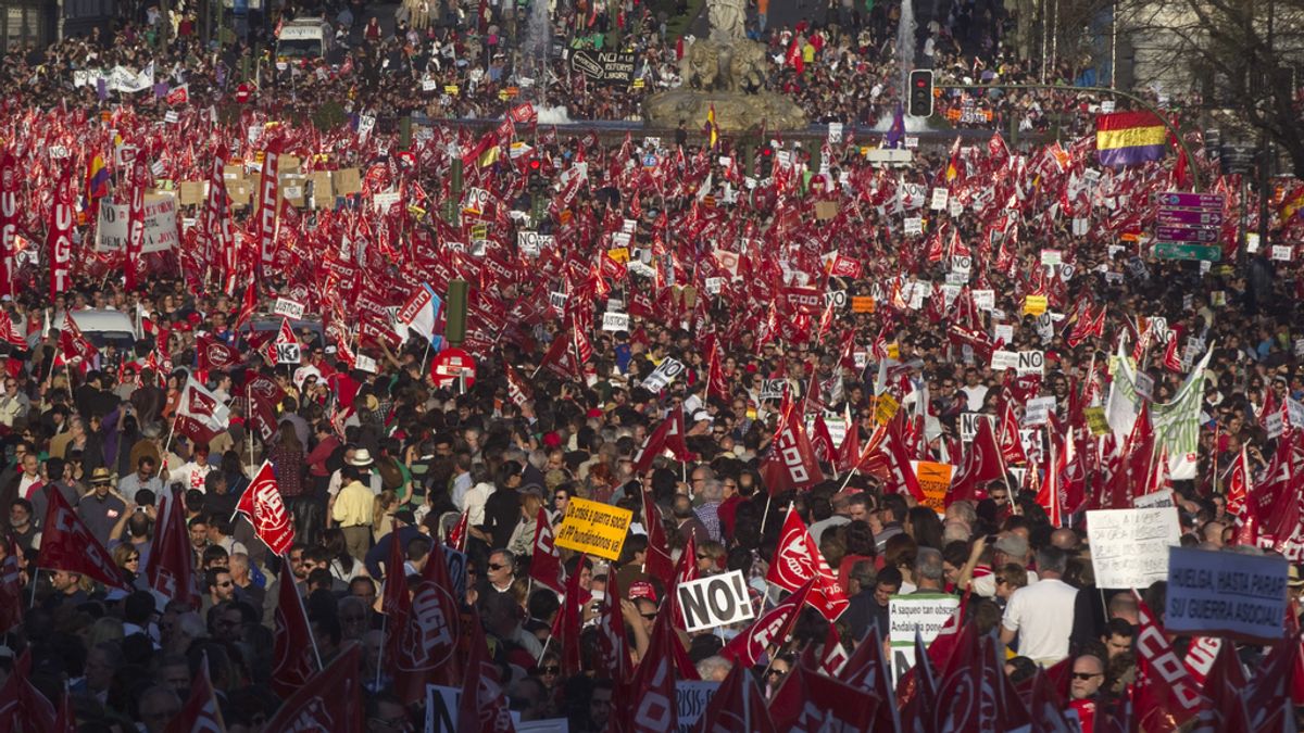 Manifestación en Madrid contra la reforma laboral y los recortes