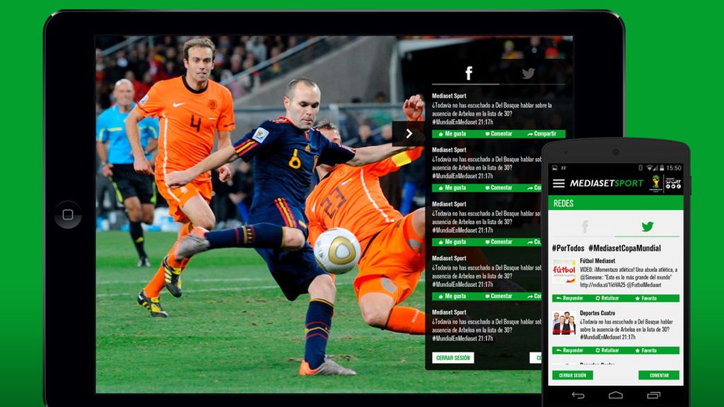 Disfruta el Mundial con la app de Mediaset Sport