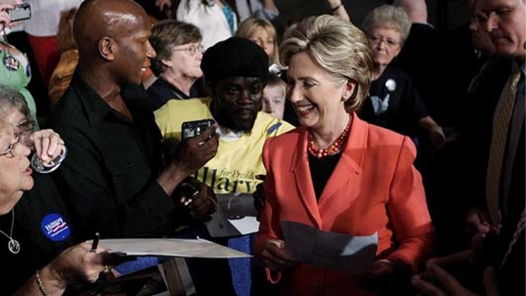 HIllary Clinton durante su victoria en Virginia Occidental.