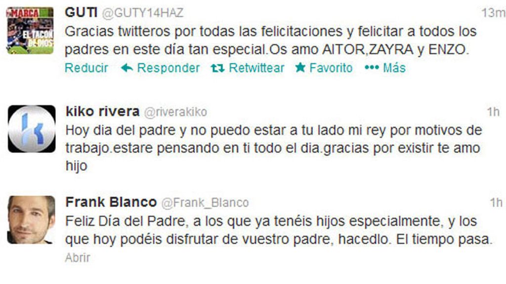 Twitter, Día del padre