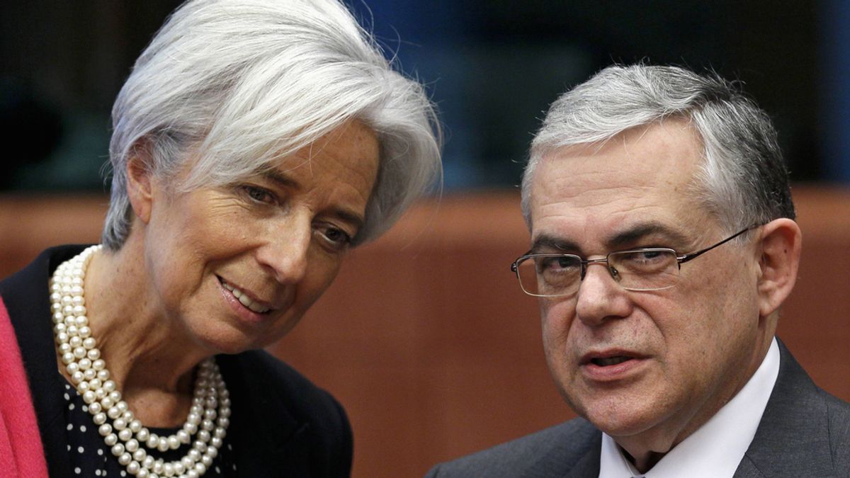 Christine Lagarde y Lucas Papademos
