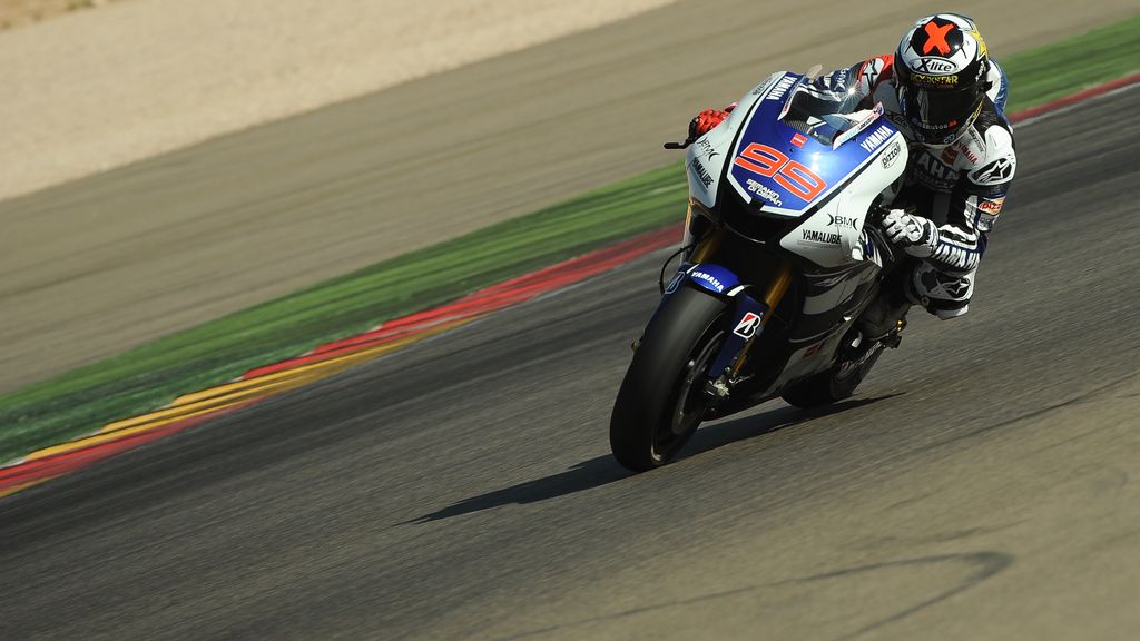 Jorge Lorenzo, rodando en Aragón