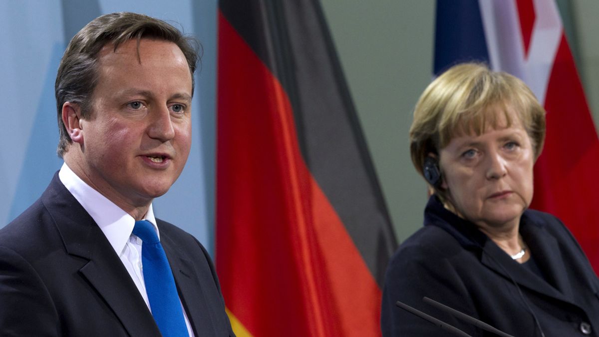 Merkel y Cameron escenifican sus diferencias sobre la crisis