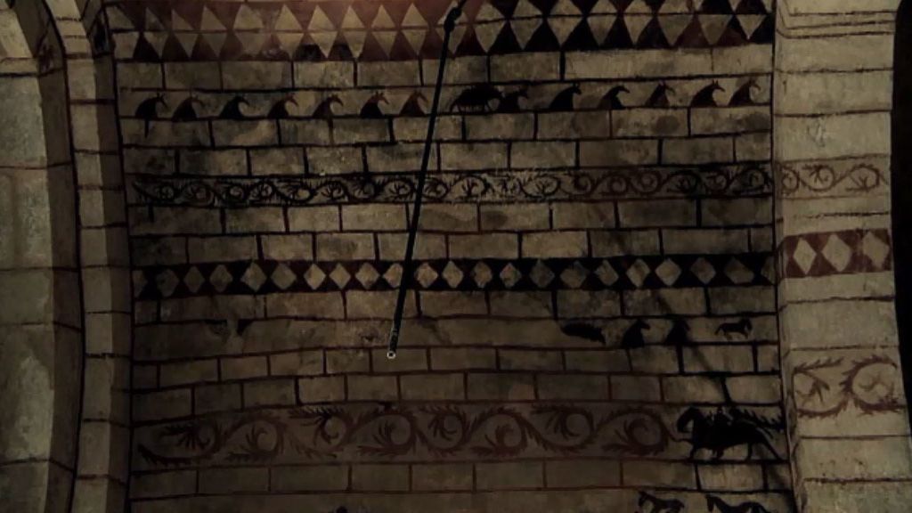 Extrañas pinturas que adornan el templo de Alaiza