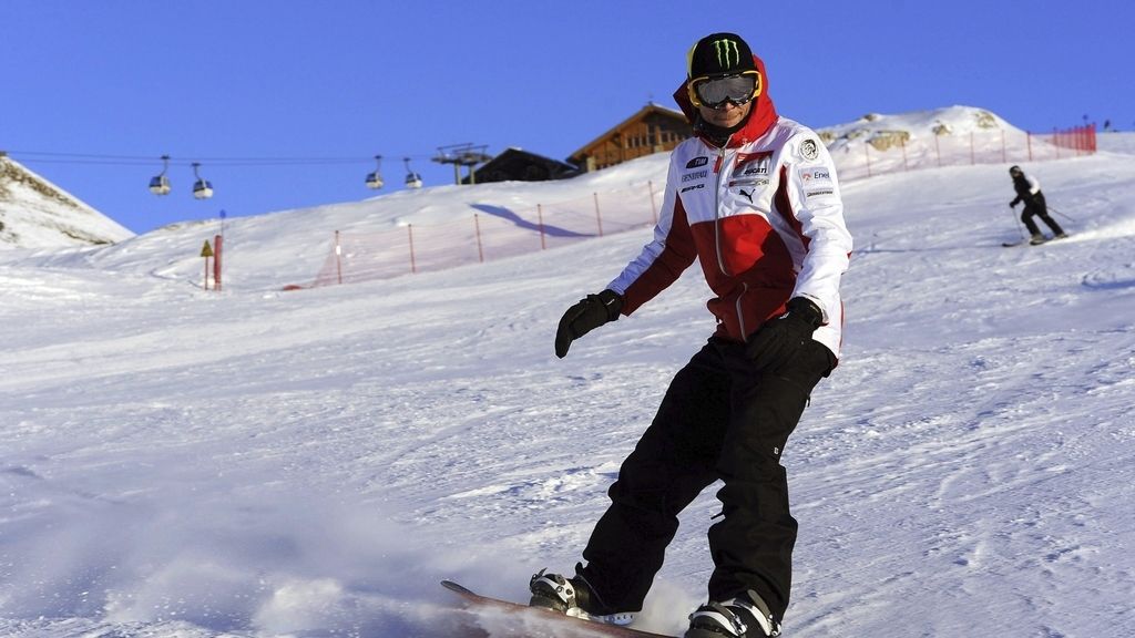 Valentino Rossi haciendo snow