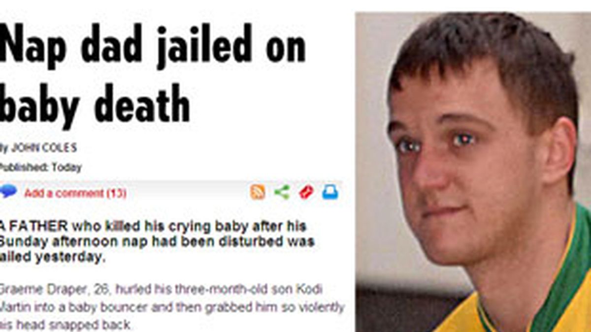 Graeme Draper ha sido condenado a tres años y medio de prisión tras haber matado a su bebé de sólo tres meses. Foto: The Sun.