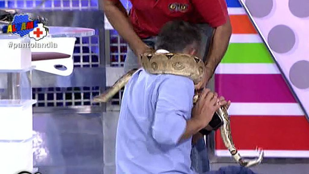 El plató se oscurecía y cuando se hizo la luz, descubrimos que Kiko tenía una serpiente en el cuello