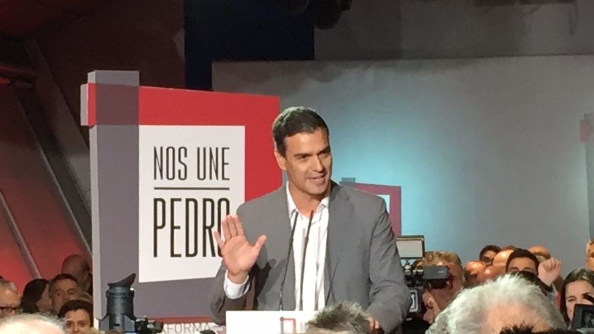 Pedro Sánchez interviene en la presentación de la campaña 'Nos une Pedro'